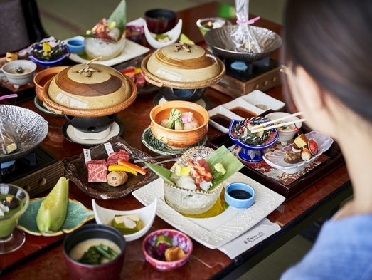 くまもと県産和王と味彩牛を食べ比べ肥後会席プラン【夕朝食付き】